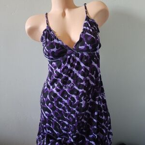 Purple Leopard Print Women's Nightgown